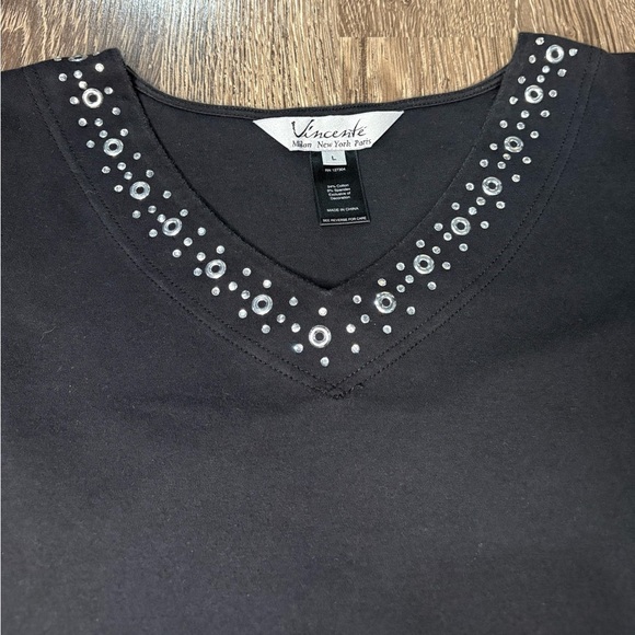 Vincente Milan New York Paris black sequenced tank top - Picture 3 of 5